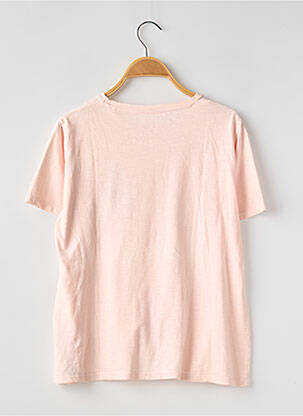 Tricou croială dreaptă mâneci scurte roz GUESS fată