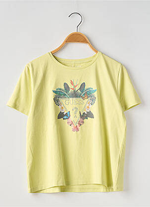 Tricou croială cambrată mâneci scurte verde GUESS fată