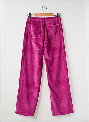 Pantalon drept țesătură catifea violet GARCIA fată