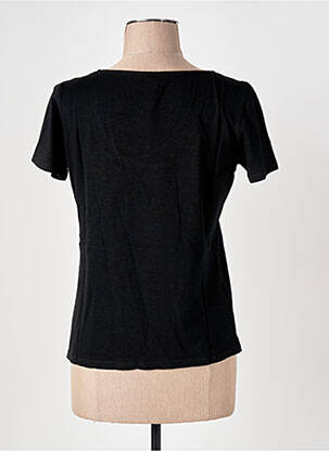 Tricou serigrafie flockată mâneci scurte negru LE BOUDOIR D'EDOUARD femeie