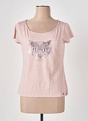 Tricou serigrafie flockată mâneci scurte roz LE BOUDOIR D'EDOUARD femeie