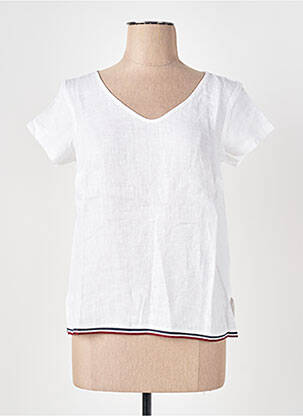 Tricou croială dreaptă mâneci scurte alb LE BOUDOIR D'EDOUARD femeie