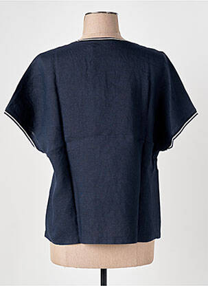 Tricou guler în v mâneci scurte albastru închis LE BOUDOIR D'EDOUARD femeie