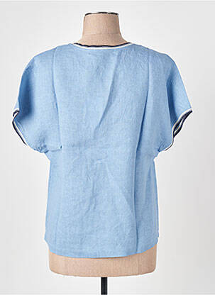 Tricou guler în v mâneci scurte albastru LE BOUDOIR D'EDOUARD femeie