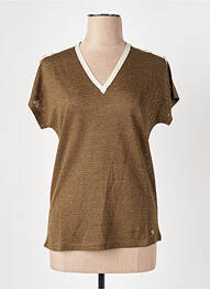 Tricou guler în v mâneci scurte verde LE BOUDOIR D'EDOUARD femme