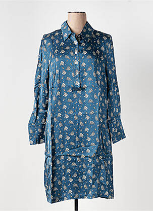 Rochie midi imprimeu floral mâneci lungi albastru LE BOUDOIR D'EDOUARD femeie
