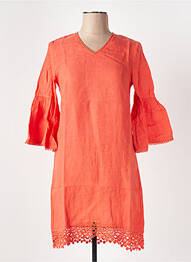 Rochie midi mâneci 3/4 mâneci 3/4 portocaliu LE BOUDOIR D'EDOUARD femeie