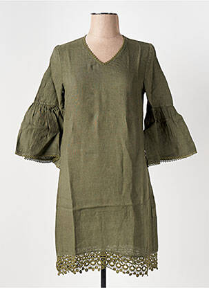 Rochie midi mâneci 3/4 mâneci 3/4 verde LE BOUDOIR D'EDOUARD femeie