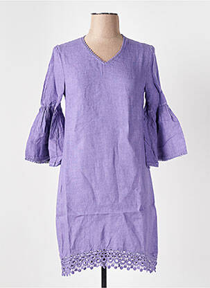 Rochie midi mâneci 3/4 mâneci 3/4 violet LE BOUDOIR D'EDOUARD femeie