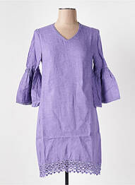 Rochie midi mâneci 3/4 mâneci 3/4 violet LE BOUDOIR D'EDOUARD femeie