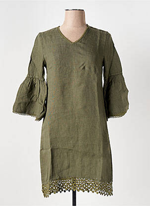 Rochie midi mâneci 3/4 mâneci 3/4 verde LE BOUDOIR D'EDOUARD femeie
