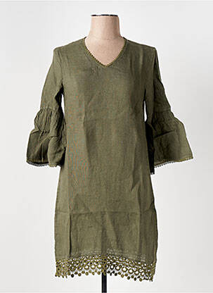 Rochie midi mâneci 3/4 mâneci 3/4 verde LE BOUDOIR D'EDOUARD femeie
