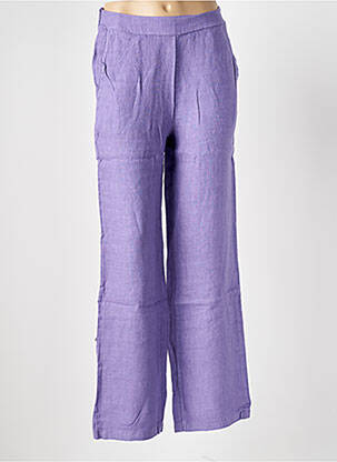 Pantalon drept talie elastică mărime normală violet LE BOUDOIR D'EDOUARD femeie