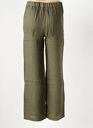 Pantalon drept talie elastică mărime normală verde LE BOUDOIR D'EDOUARD femeie