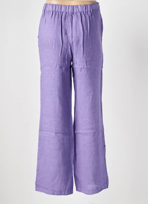 Pantalon drept talie elastică mărime normală violet LE BOUDOIR D'EDOUARD femme
