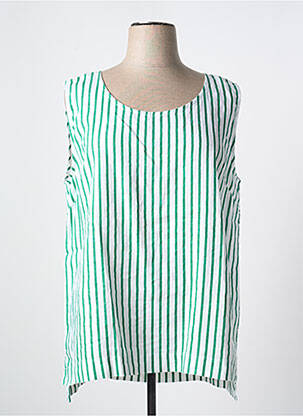 Top țesătură crep fără mâneci verde KOKOMARINA femeie