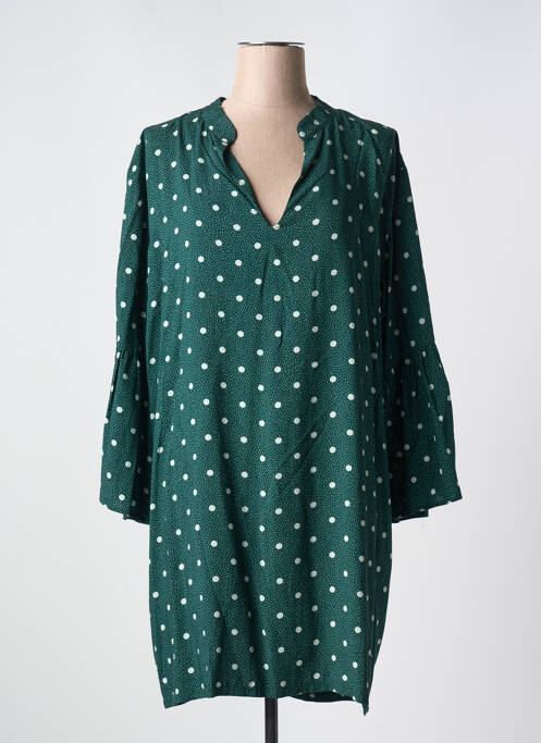 Tunică mâneci lungi manșete evazate verde OCTAVIE & LEONIE femme