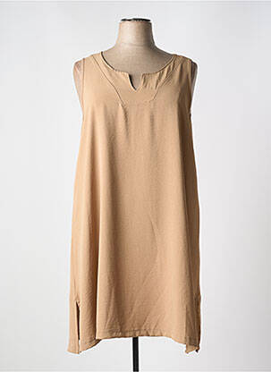 Tunică fără mâneci țesătură crep bej G!OZE femeie