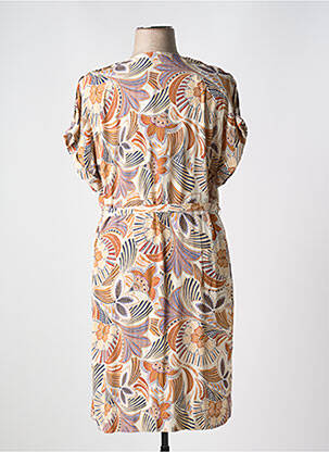 Rochie midi imprimeu floral mâneci scurte bej DIANE LAURY femeie