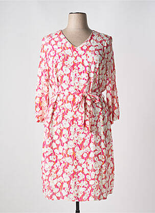 Rochie midi imprimeu floral mâneci 3/4 roz DIANE LAURY femeie