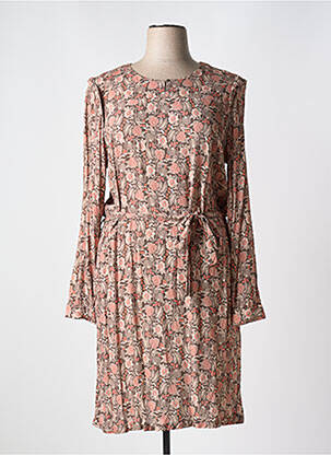 Rochie midi imprimeu floral mâneci lungi maro DIANE LAURY femeie