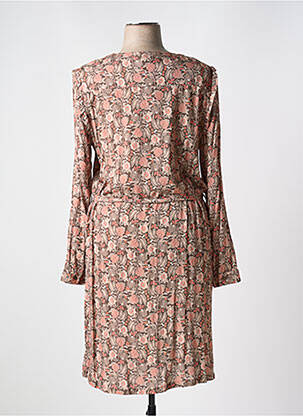 Rochie midi imprimeu floral mâneci lungi maro DIANE LAURY femeie