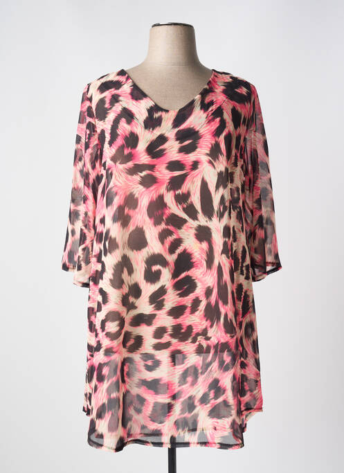 Tunică mâneci lungi roz BELTY femeie