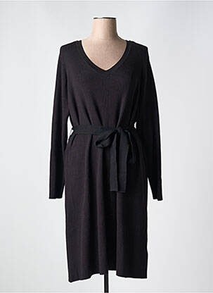 Rochie pulover guler în v mâneci lungi negru ZHENZI femeie