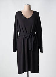 Rochie pulover guler în v mâneci lungi negru ZHENZI femme