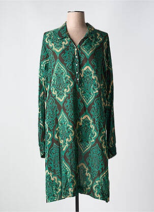 Rochie midi croială fluidă mâneci lungi verde ZHENZI femeie