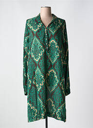 Rochie midi croială fluidă mâneci lungi verde ZHENZI femme