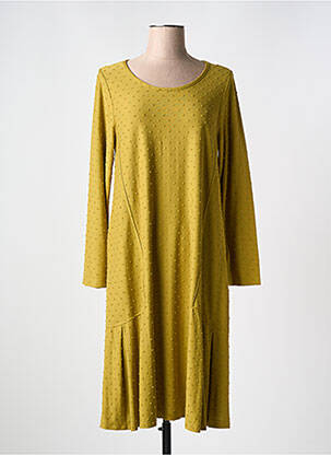 Rochie midi croială fluidă mâneci lungi verde G!OZE femeie