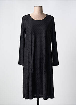 Rochie midi croială fluidă mâneci lungi negru G!OZE femeie