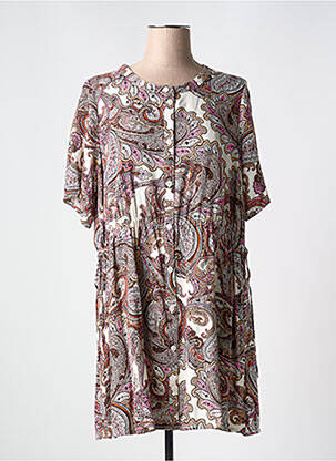 Rochie midi croială fluidă mâneci 3/4 roz ZHENZI femeie
