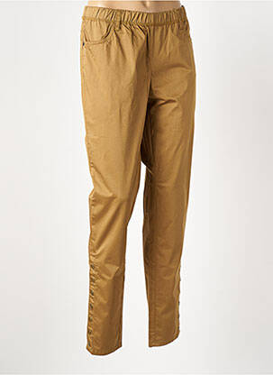 Pantalon slim talie elastică bej ZHENZI femeie