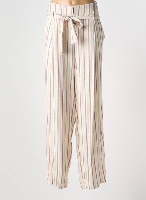 Pantalon larg bej LILI & CAROLINE femeie