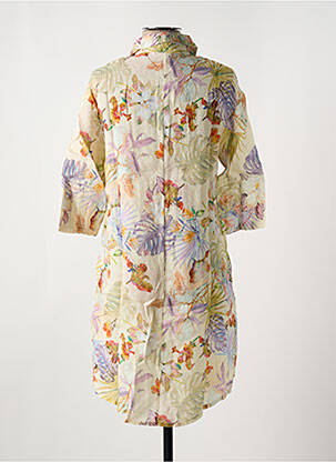 Rochie midi imprimeu floral mâneci 3/4 bej LE BOUDOIR D'EDOUARD femeie