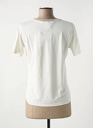 Tricou imprimeu fantezie mâneci scurte bej LE BOUDOIR D'EDOUARD femeie