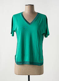 Tricou guler în v mâneci scurte verde LE BOUDOIR D'EDOUARD femeie