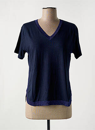 Tricou guler în v mâneci scurte albastru LE BOUDOIR D'EDOUARD femeie