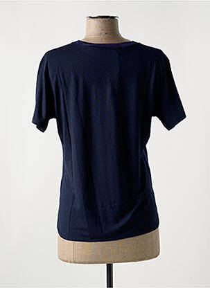 Tricou guler în v mâneci scurte albastru LE BOUDOIR D'EDOUARD femeie