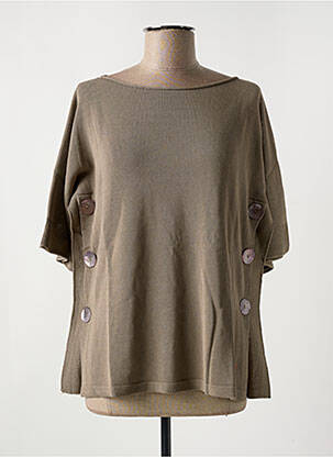 Tricou guler rotund mâneci scurte maro LE BOUDOIR D'EDOUARD femeie