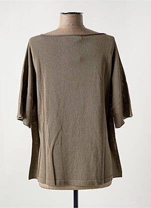 Tricou guler rotund mâneci scurte maro LE BOUDOIR D'EDOUARD femeie