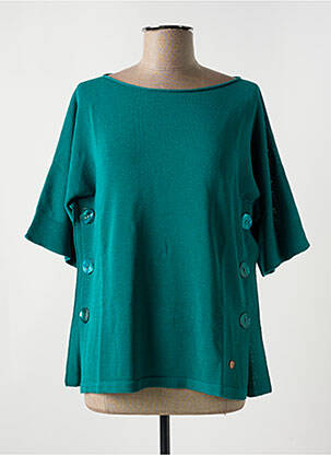 Tricou guler rotund mâneci scurte verde LE BOUDOIR D'EDOUARD femeie