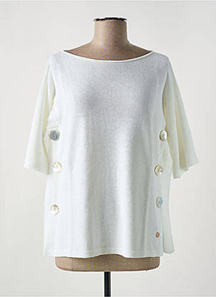 Tricou guler rotund mâneci scurte alb LE BOUDOIR D'EDOUARD femeie