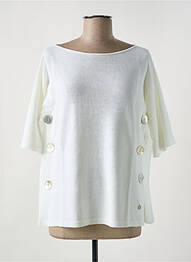 Tricou guler rotund mâneci scurte alb LE BOUDOIR D'EDOUARD femeie