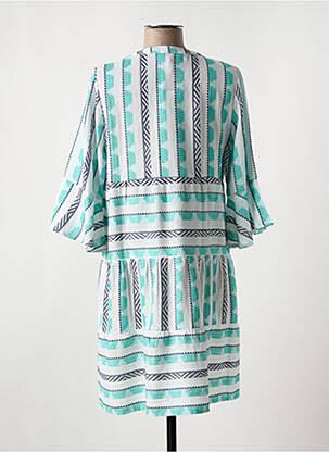 Rochie scurtă mâneci 3/4 mâneci 3/4 albastru SENORETTA femeie