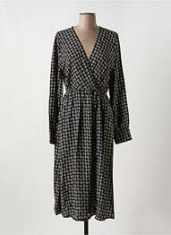 Rochie midi imprimeu fantezie mâneci lungi negru LE BOUDOIR D'EDOUARD femme