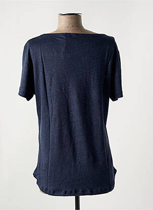 Tricou serigrafie flockată mâneci scurte albastru LE BOUDOIR D'EDOUARD femeie