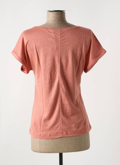 Tricou serigrafie flockată mâneci scurte portocaliu LE BOUDOIR D'EDOUARD femme